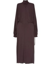 Lanvin - Gathered Midi Dress - Lyst