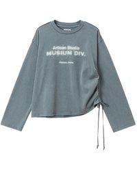 Musium Div. - Logo-Print Ruched T-Shirt - Lyst