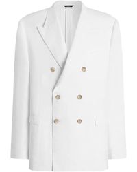 Dolce & Gabbana - Double-Breasted Taormina Linen Jacket - Lyst