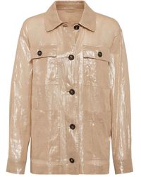Brunello Cucinelli - Lamé Cotton Jacket - Lyst