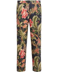 Etro - Floral-print Chino Trousers - Lyst