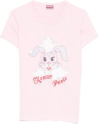 KENZO - Winter Holidays Rabbit-Graphic T-Shirt - Lyst