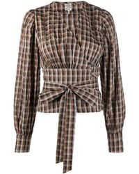 Baum und Pferdgarten - Gingham-Print Wrap Blouse - Lyst