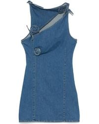 Coperni - Asymmetric Flower-Detail Mini Dress - Lyst