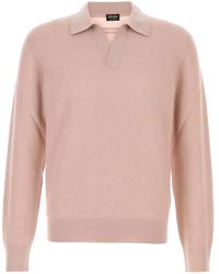 ZEGNA - Polo-Collar Cashmere Sweater - Lyst