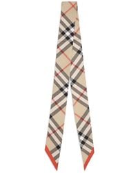 Burberry - Check-Pattern Silk Scarf - Lyst