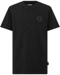 Philipp Plein - T-Shirt Brodé À Col Rond Hexagon - Lyst