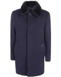 Moorer - Fur-Collar Wool Coat - Lyst
