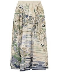 Weekend by Maxmara - Printed Pleated Midi Skirt - Lyst