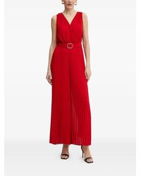 Morgan - Pleated Belted Jumpsuit - Lyst