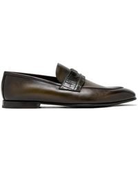 Neil Barrett - Crocodile-Effect Leather Loafers - Lyst