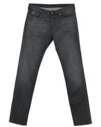 Emporio Armani - Logo-Plaque Faded Jeans - Lyst