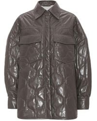 Remain - Quilted Leather Shirt Jacket - Lyst