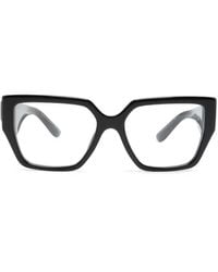 Dolce & Gabbana - Lunettes De Vue Carrées À Plaque Logo - Lyst