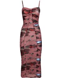 Dolce & Gabbana - Kleid mit Rosen-Print - Lyst