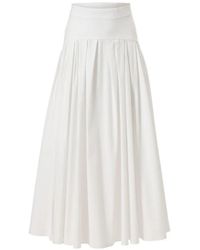 Carolina Herrera - Drop Waist Pleated Midi Skirt - Lyst