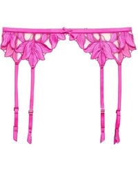 Fleur du Mal - Lily Embroidered Garter Belt - Lyst