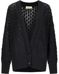 Blumarine - Open-Knit Buttoned Cardigan - Lyst