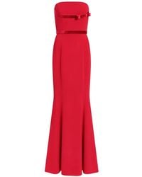 Jenny Packham - Pamela Bow-Detail Strapless Maxi Dress - Lyst