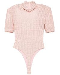 MITILIANE COUTURE - Rhinestone-Embellished Short-Sleeve Bodysuit - Lyst