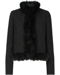 Fendi - Faux-Fur Trim Jacket - Lyst
