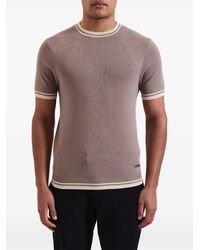 Mauvais - Stripe-Trim Ribbed T-Shirt - Lyst