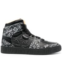 Philipp Plein Spike-Studded Leather High-Top Sneakers in Black for Men