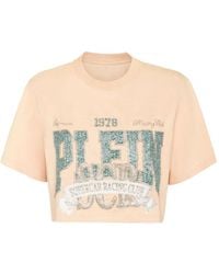 Philipp Plein - Cropped T-Shirt Met Vintage-Print - Lyst