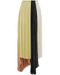 Victoria Beckham - Colour-block Pleated Asymmetric Skirt - Lyst
