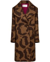 Nina Ricci - Leopard-jacquard Wool-blend Coat - Lyst