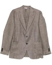 Boglioli - Blazer De Lino A Cuadros Príncipe De Gales - Lyst