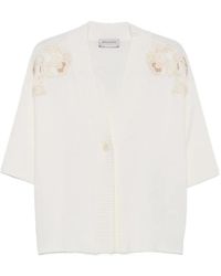 ERMANNO FIRENZE - Floral-Embroidered V-Neck Cardigan - Lyst