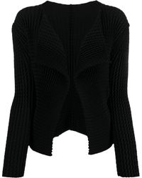 Issey Miyake - Ribbed-detailing Open-front Jacket - Lyst