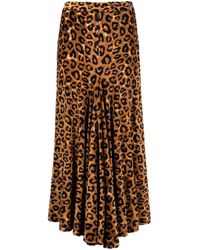 Rabanne - Leopard-print Midi Skirt - Lyst