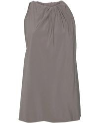 Rick Owens - Gathered Crepe Tank Top - Lyst