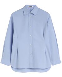 Jil Sander - Pleated-Waist Fil-À-Fil Shirt - Lyst