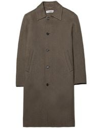 Jil Sander - Diagonal-Weave Single-Breasted Coat - Lyst