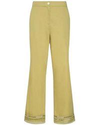 Elena Miro - Embroidered-Trim Trousers - Lyst