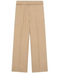 Lardini - Belted Flat-Front Trousers - Lyst