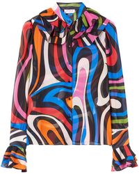 Emilio Pucci - Marmo-print Silk Shirt - Lyst