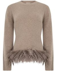 P.A.R.O.S.H. - Pull À Taille Nouée Et Finitions En Plumes - Lyst
