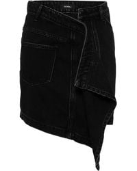 Goen.J - Asymmetric Draped Denim Skirt - Lyst