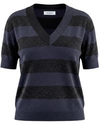 Gran Sasso - Glitter-Effect Striped Top - Lyst