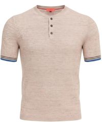 Isaia - Short-Sleeve Button-Front T-Shirt - Lyst