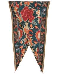 Pierre Louis Mascia - Floral-Print Geometric-Border Scarf - Lyst