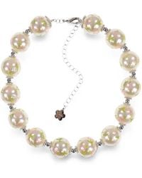 YVMIN - Floral-Print Pearl Necklace - Lyst