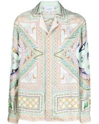 CASABLANCA - Le Labyrinthe-print Silk Shirt - Lyst
