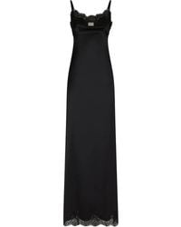 Dolce & Gabbana - Lace-trimmed Satin Gown - Lyst
