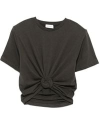 Magda Butrym - T-Shirt Met Rozendetail En Korte Mouwen - Lyst