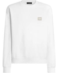 Dolce & Gabbana - Sweat-Shirt En Jersey Avec Plaque De Logo - Lyst